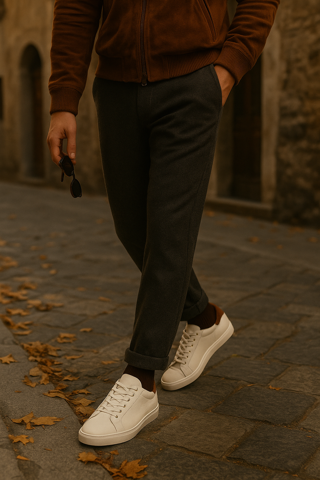 Model with Jasperosso sneakers